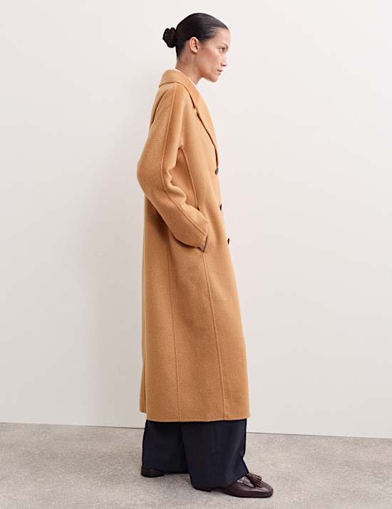 Manteau Boyfriend double face coupe longue 100 % laine