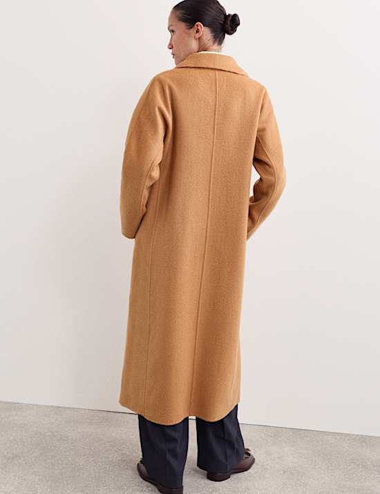 Manteau Boyfriend double face coupe longue 100 % laine