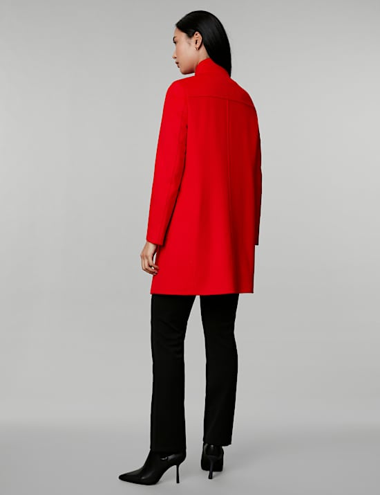 Pure Wool Funnel Neck Car Coat