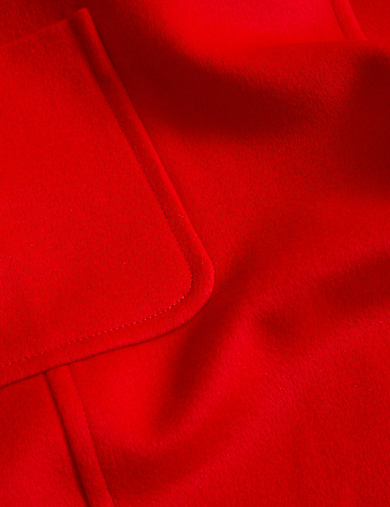 Pure Wool Funnel Neck Car Coat