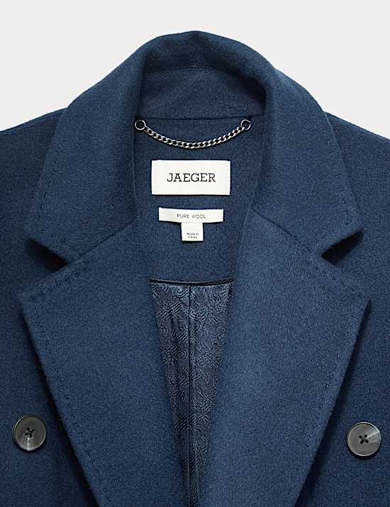 Manteau Boyfriend croisé long 100 % laine