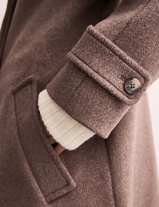 Pure Wool Funnel Tab Coat