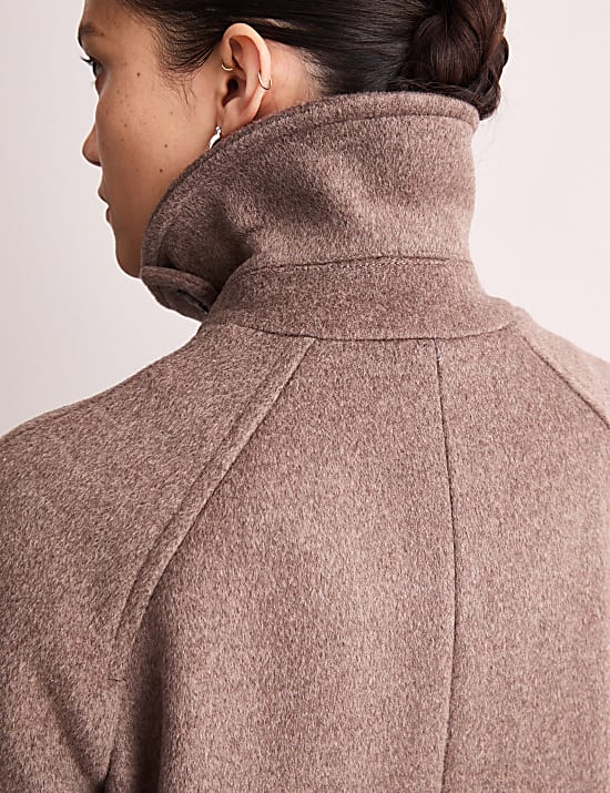 Pure Wool Funnel Tab Coat