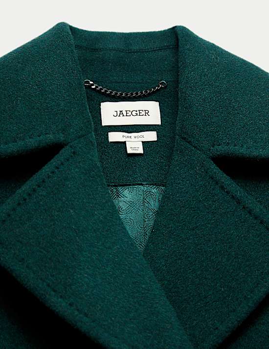 Ontspannen lange cocoon-jas van zuivere wol