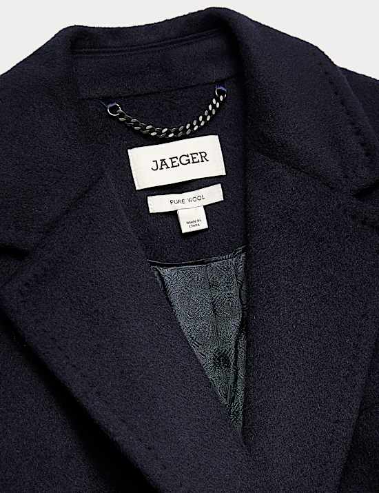 Manteau boyfriend coupe droite 100 % laine