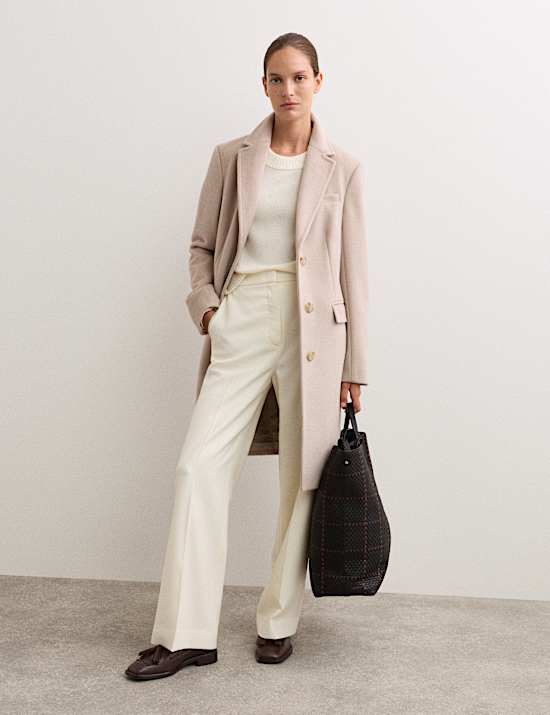 Pure Wool Single Breasted Boyfriend Coat