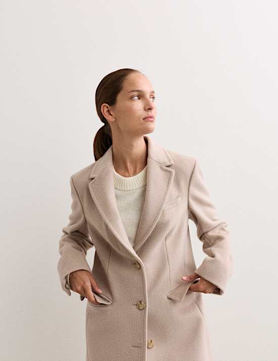 Pure Wool Single Breasted Boyfriend Coat