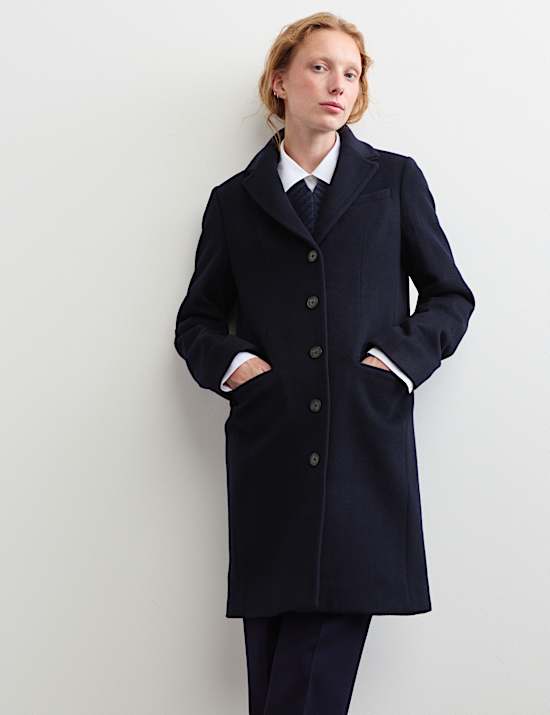 Pure Wool Short Boyfriend Coat
