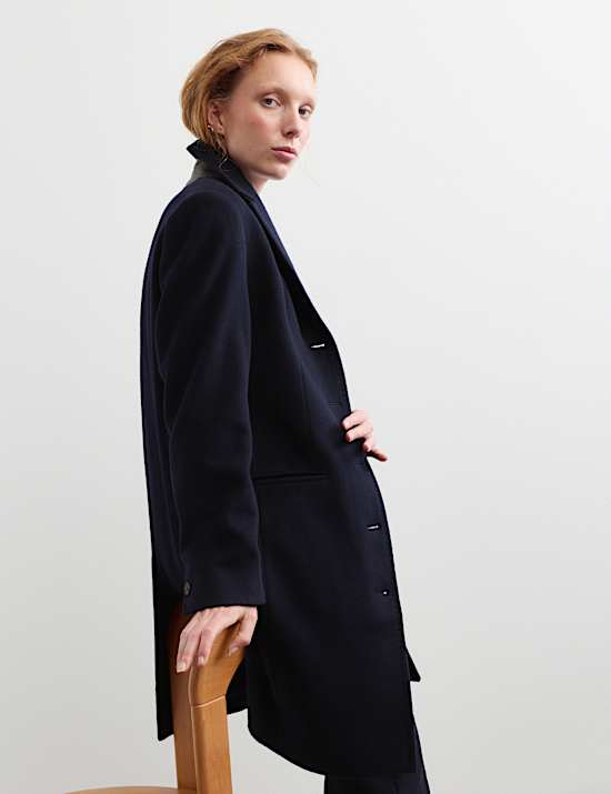 Pure Wool Short Boyfriend Coat