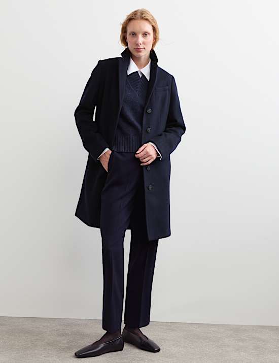Pure Wool Short Boyfriend Coat