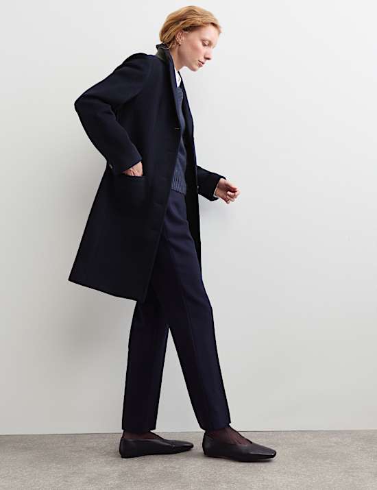 Pure Wool Short Boyfriend Coat