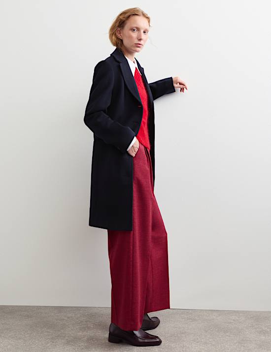 Pure Wool Short Boyfriend Coat
