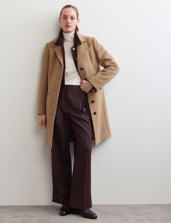 Pure Wool Short Boyfriend Coat