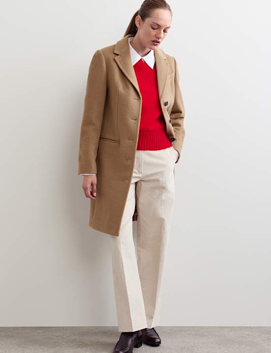 Pure Wool Short Boyfriend Coat