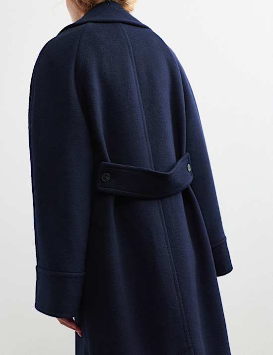 Manteau cocon coupe crois&eacute;e 100 % laine