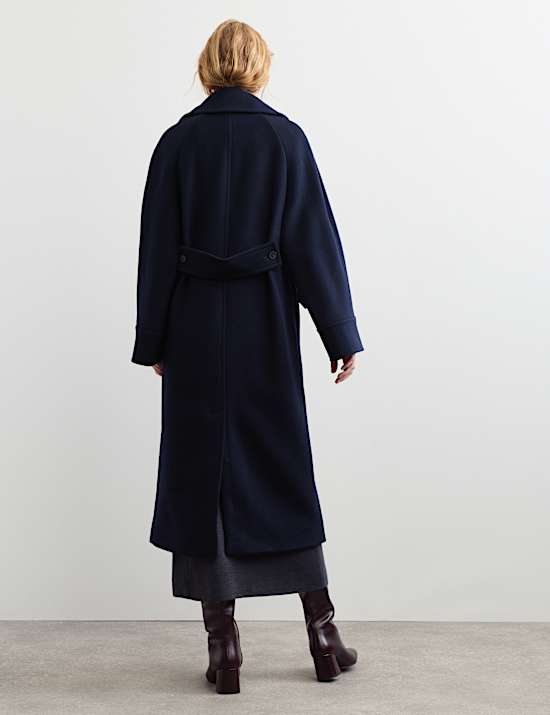 Manteau cocon coupe crois&eacute;e 100 % laine