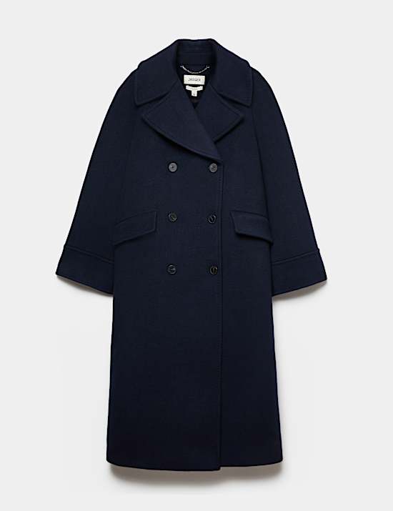 Manteau cocon coupe crois&eacute;e 100 % laine