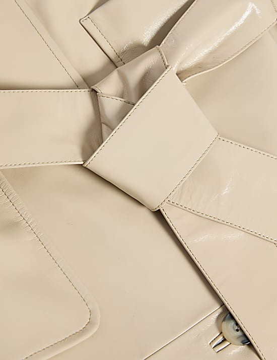 Trench coupe droite avec ceinture en cuir