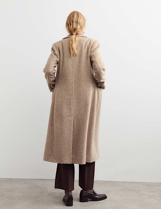 Wool With Silk Longline Boyfriend Coat
