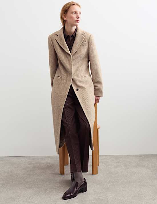Wool With Silk Longline Boyfriend Coat