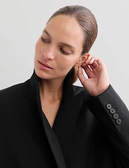 Pure Wool Tailored Double Breasted Longline Coat