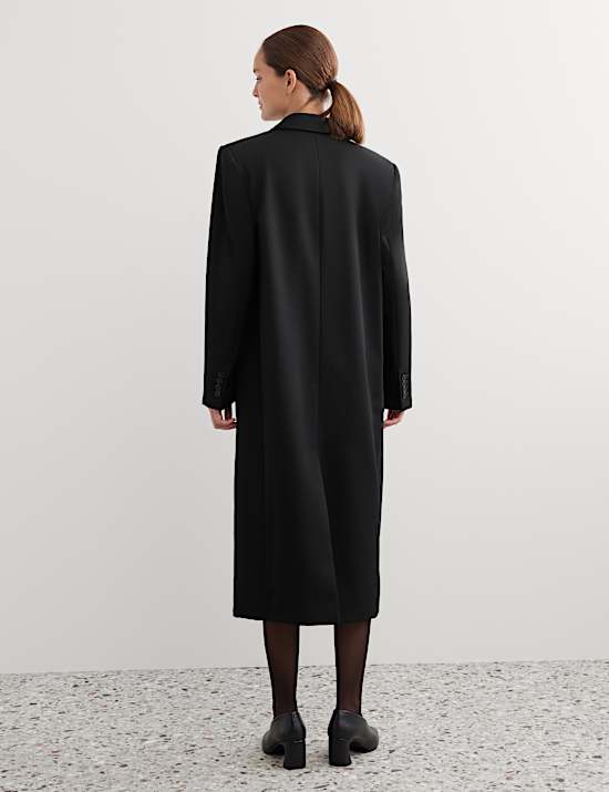 Pure Wool Tailored Double Breasted Longline Coat