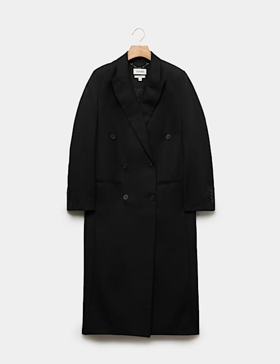 Pure Wool Tailored Double Breasted Longline Coat