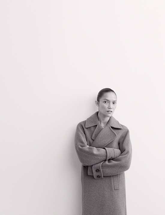 Manteau coupe longue décontractée style cocon 100 % laine