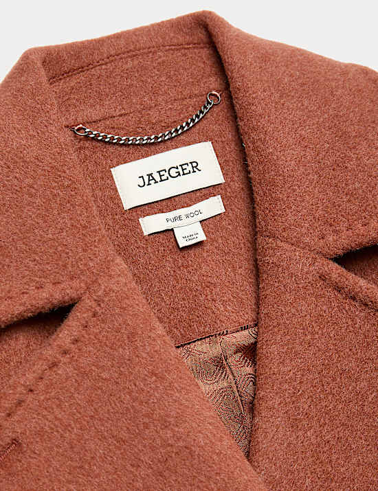 Manteau coupe longue décontractée style cocon 100 % laine