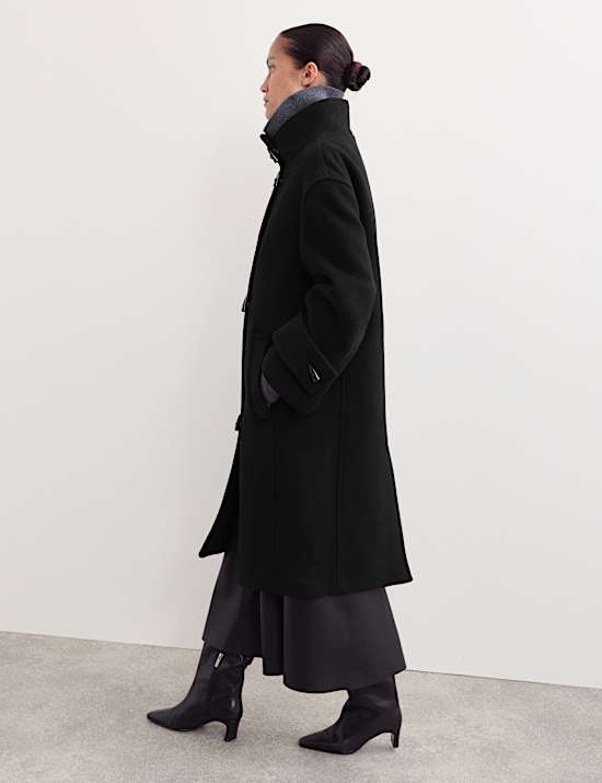 Caban 100 % laine à col cheminée