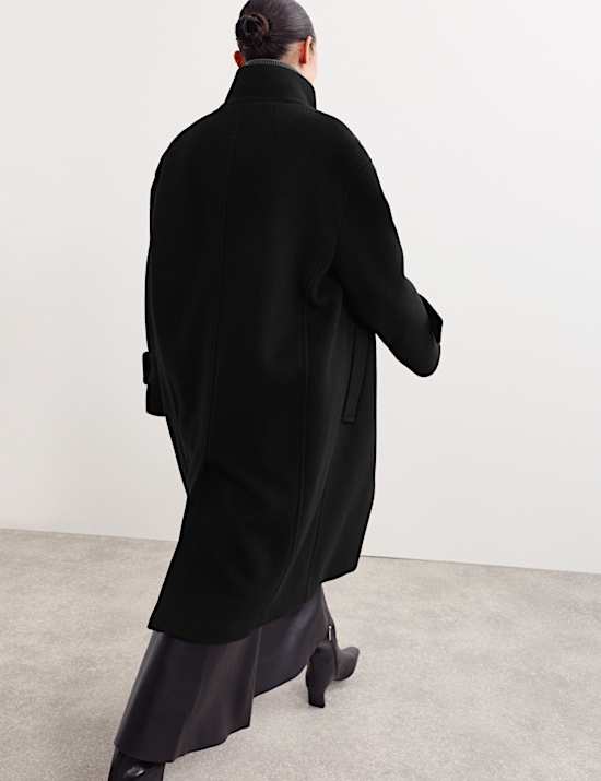 Caban 100 % laine à col cheminée