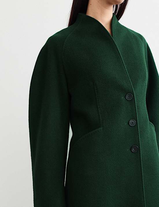 Pure Wool Longline Single Breasted Coat