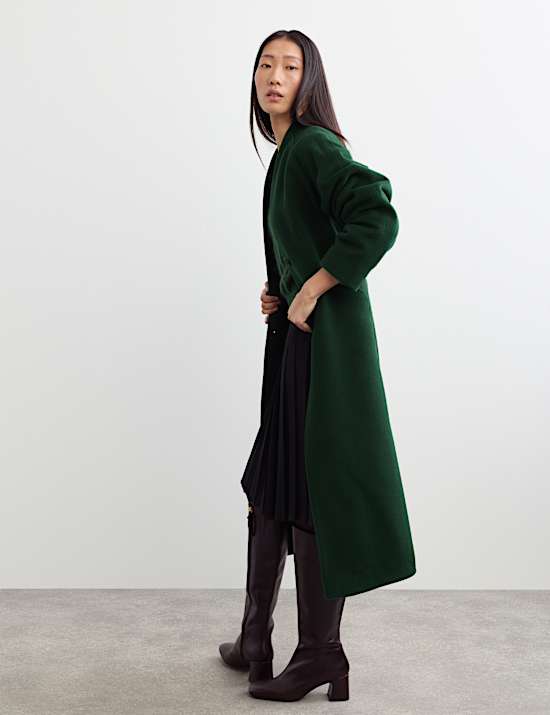 Pure Wool Longline Single Breasted Coat