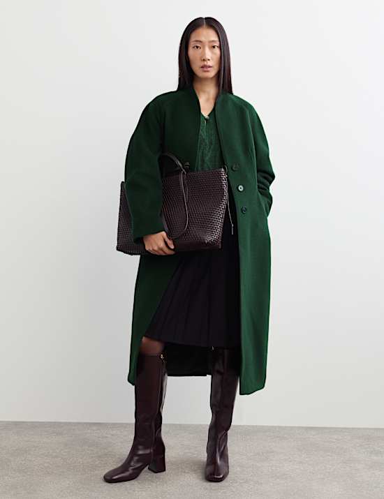 Pure Wool Longline Single Breasted Coat