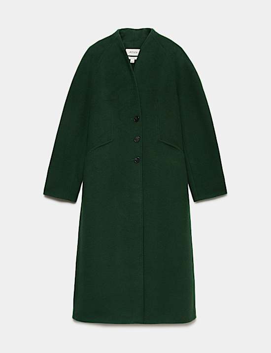Pure Wool Longline Single Breasted Coat