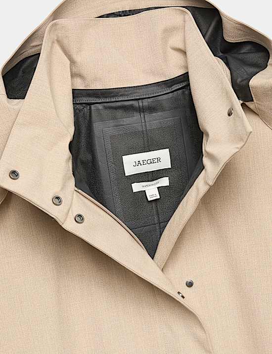 Waterproof Oversized Hooded Longline Raincoat with Wool