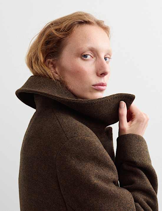 Pure Wool Textured Car Coat