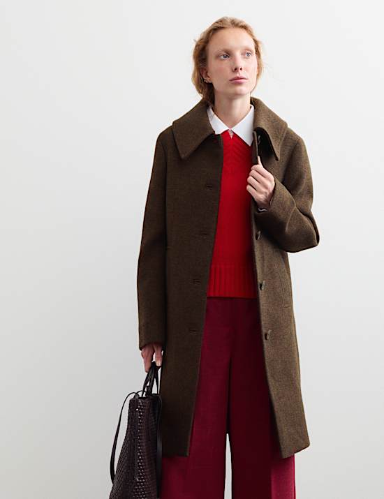 Pure Wool Textured Car Coat