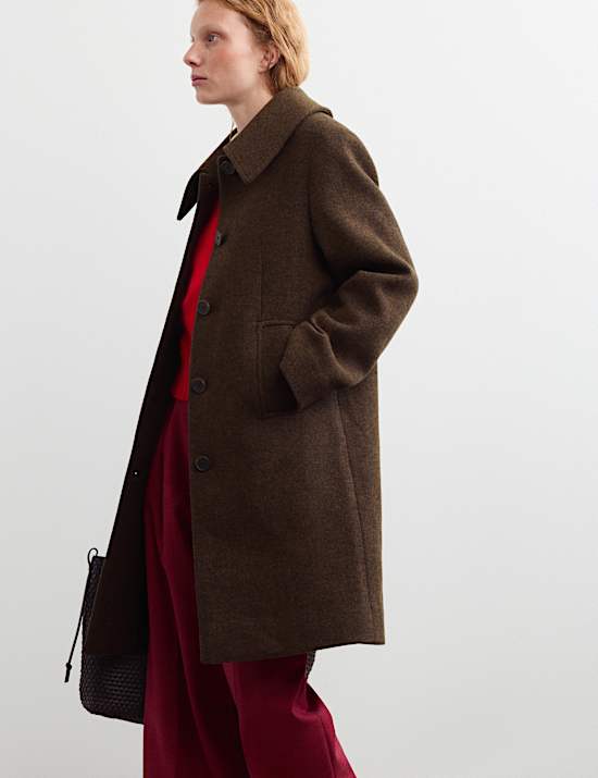 Pure Wool Textured Car Coat