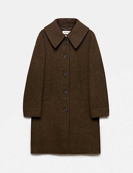 Pure Wool Textured Car Coat