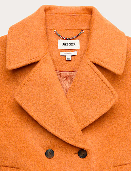 Pure Wool Relaxed Double Breasted Short Cocoon Coat