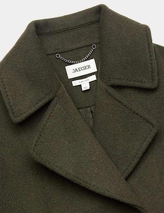 Pure Wool Relaxed Double Breasted Short Cocoon Coat