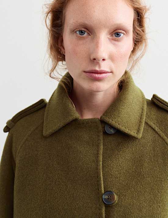 Pure Wool Single Breasted Short Coat