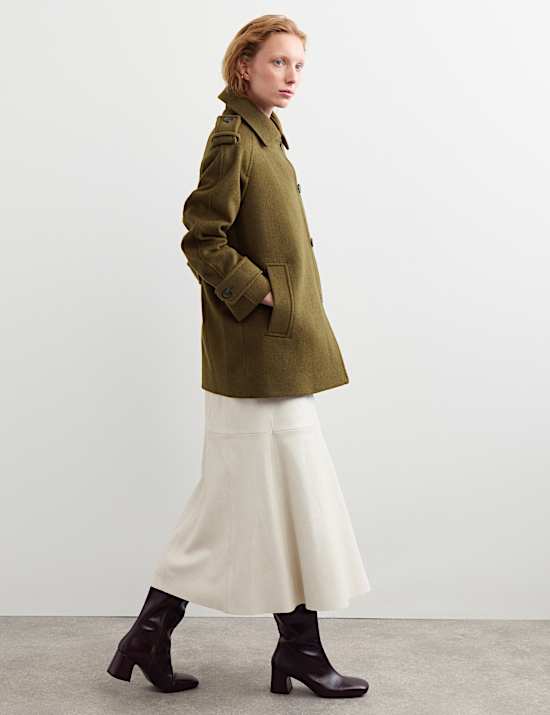 Pure Wool Single Breasted Short Coat