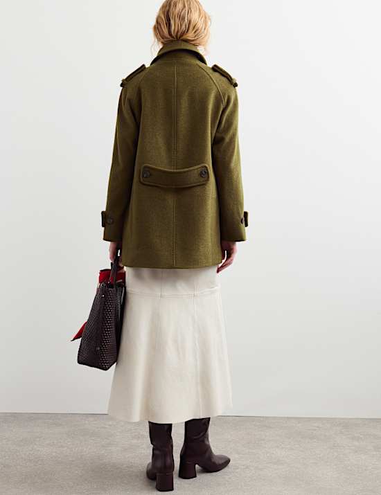 Pure Wool Single Breasted Short Coat