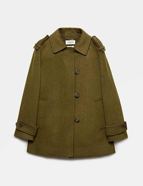 Pure Wool Single Breasted Short Coat