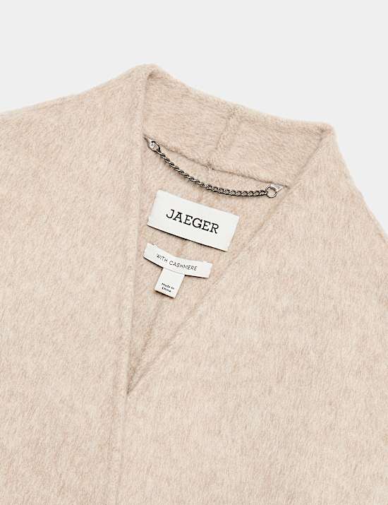 Wool With Cashmere Collarless Longline Coat