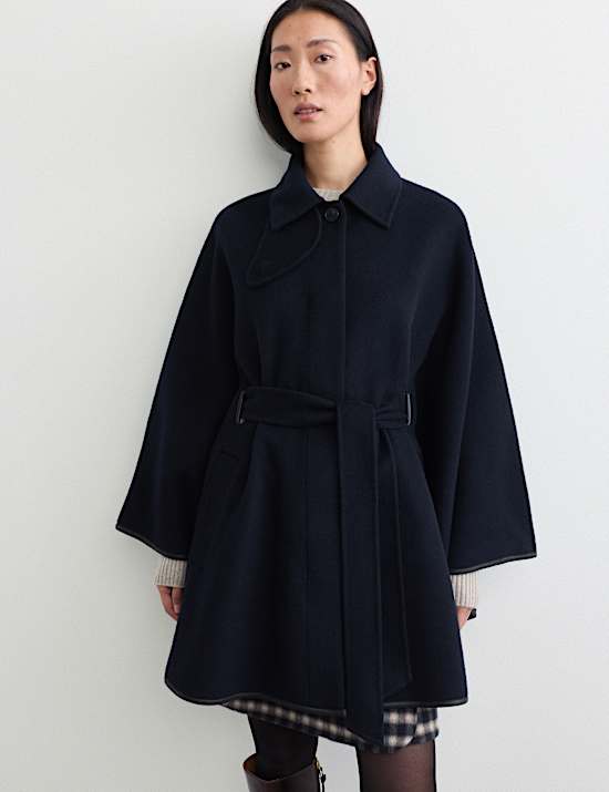 Pure Wool Oversized Cape Coat