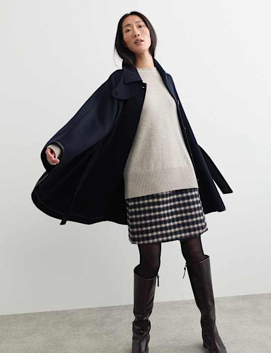 Pure Wool Oversized Cape Coat