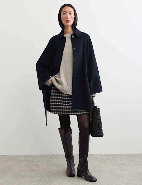 Pure Wool Oversized Cape Coat